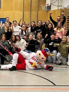 School visit by the Red Bulls in Bischofshofen