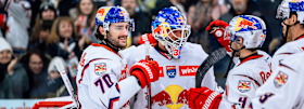 Red Bulls celebrate a decisive 4-0 home victory against Linz